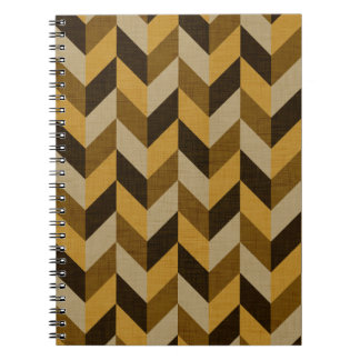 Herringbone pattern in golden & brown notebook
