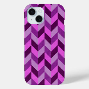 Herringbone pattern in purple iPhone 15 case