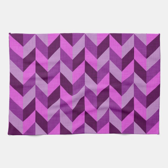 Herringbone pattern in purple kitchen towel (Horizontal)