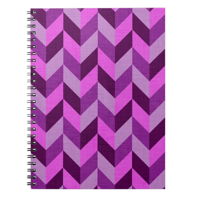 Herringbone pattern in purple notebook (Front)