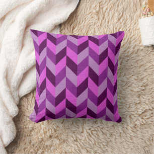 Herringbone pattern in purple throw pillow