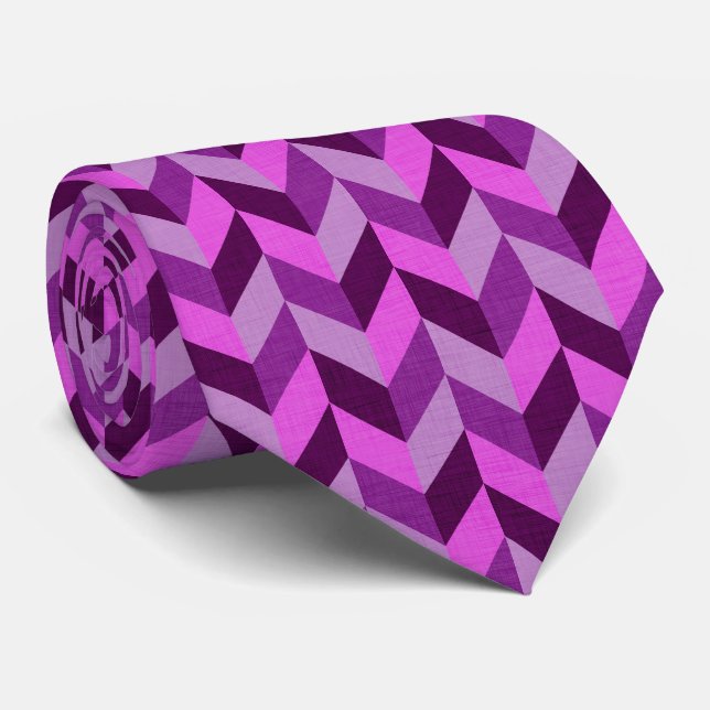 Herringbone pattern in purple tie (Rolled)