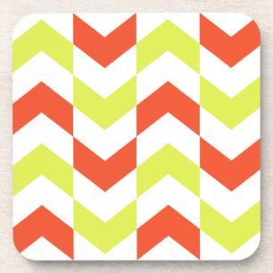 Herringbone Pattern Red & Green Coasters
