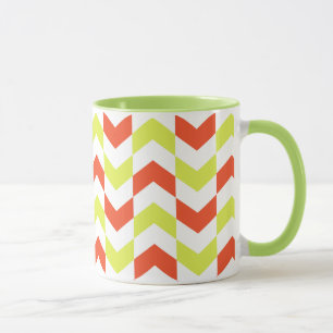 Herringbone Pattern Red & Green Mug