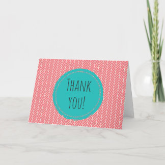 Herringbone Thank You Card Blank Inside