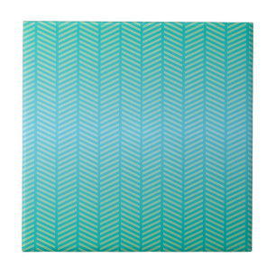 Herringbone Turquoise Blue Tile