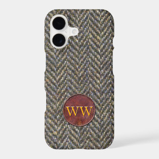 Herringbone Tweed and Leather Monogram