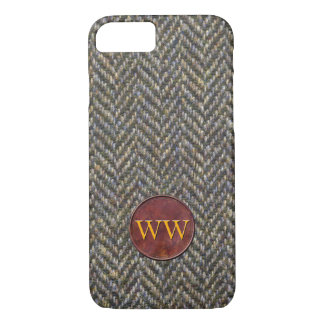 Herringbone Tweed and Leather Monogram iPhone 8/7 Case