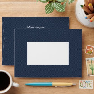 Herringbone tweed classic simple navy Christmas Envelope