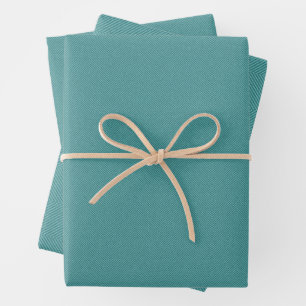 Herringbone tweed effect simple fun teal wrapping paper sheet