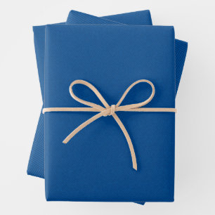 Herringbone tweed simple classic bright blue wrapping paper sheet