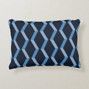 Herringbone Weave Blue Seamless Pattern Accent Pillow