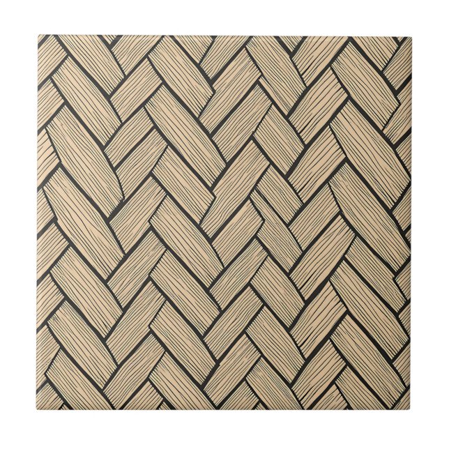 Herringbone Wood Parquet Pattern Tile (Front)