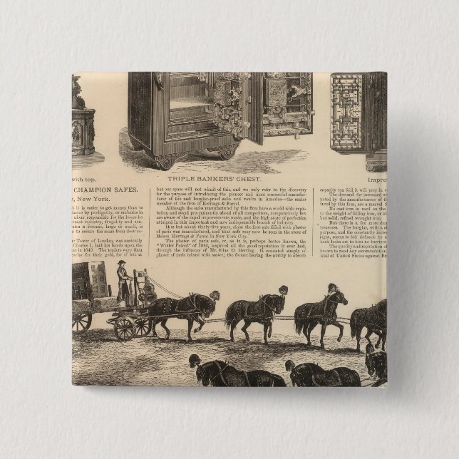 Herring's Patent Champion Safes 2 Inch Square Button (Front)