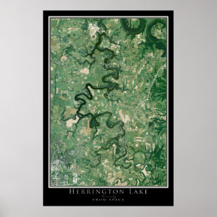 Herrington Lake Kentucky Satellite Poster Map