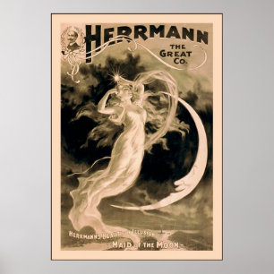 Herrmann the Great Co. ~ 1898 ~ Vintage Magician Poster