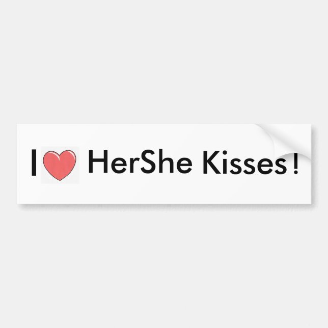 HerShe Kisses Bumper Sticker (Front)