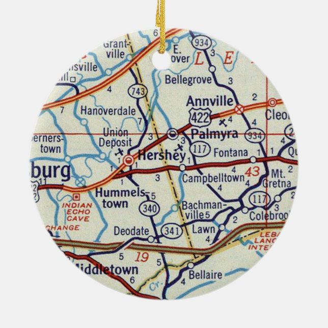Hershey PA Ceramic Ornament (Back)
