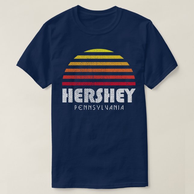 Hershey PA Retro Sunset Pennsylvania T-Shirt (Design Front)