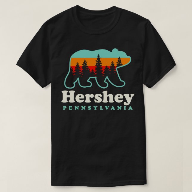 Hershey Pennsylvania Vacation Hiking Camping Bear T-Shirt (Design Front)
