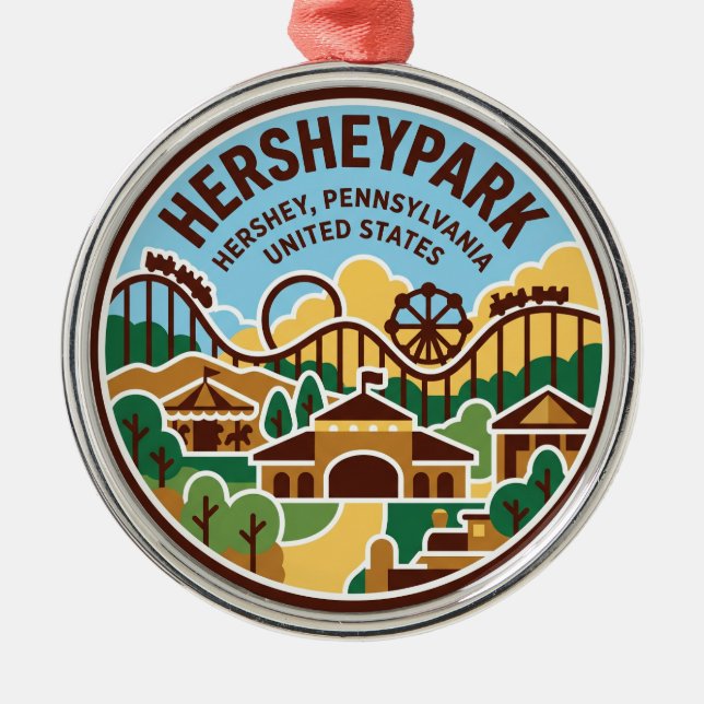 Hersheypark Pennsylvania Metal Ornament (Front)