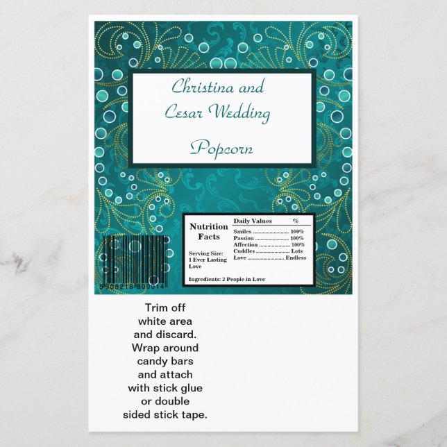 Hershey's Large Bar Wrapper Arabian Teal (Front)