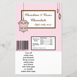 Hershey's Large Bar Wrapper Birdcage/Pink Stripes