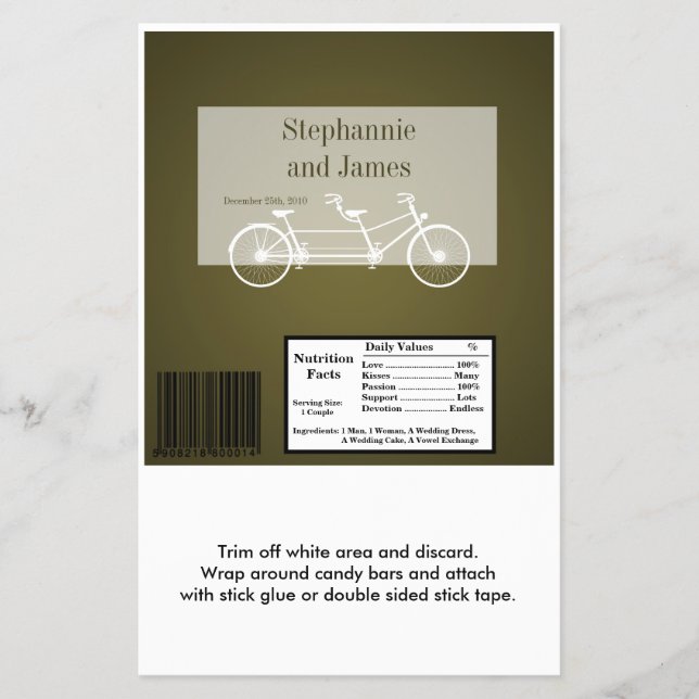 Hershey's Large Bar Wrapper Brown Double Bike (Front)