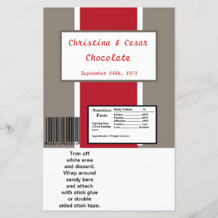 Hershey's Large Bar Wrapper Crimson Red Grey Bg Wh