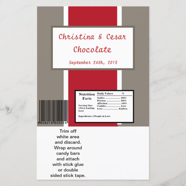 Hershey's Large Bar Wrapper Crimson Red Grey Bg Wh (Front)