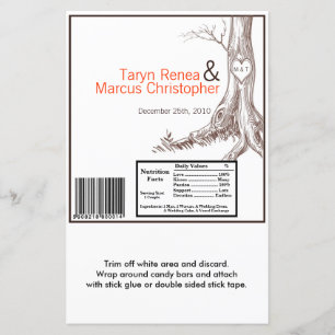 Hershey's Large Bar Wrapper Fall Tree Initial Carv