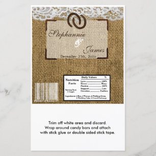 Hershey's Large Bar Wrapper Horse Shoes on Burlap