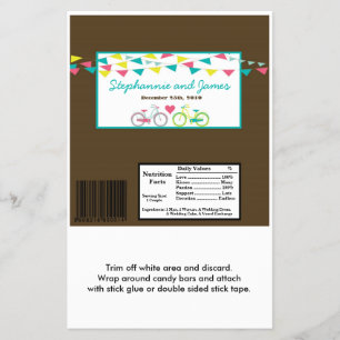 Hershey's Large Bar Wrapper Love Lovers Bikes Bicy