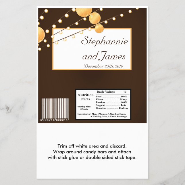 Hershey's Large Bar Wrapper Paper Lanterns on Brow (Front)