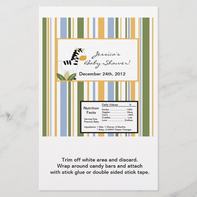 Hershey's Large Bar Wrapper Safari Friends (Front)