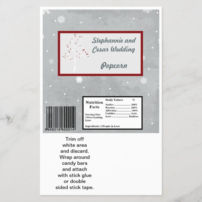 Hershey's Large Bar Wrapper White Tree (Front)