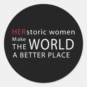 HERstoric Women Empowerment Quote Classic Round Sticker