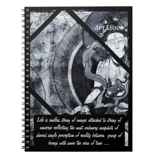 Heruka Buddha no.3 - Tibet, Art in BW (Notebook) Notebook (Front)