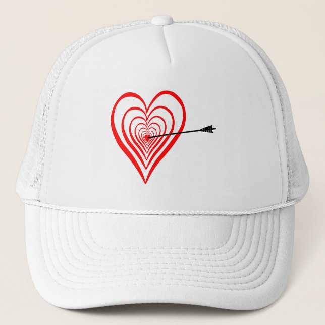 Herz Dartscheibe mit Pfeil Trucker Hat (Front)