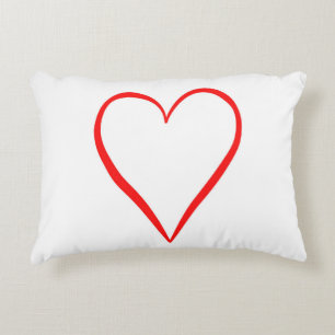 Herz gemalt auf weißem Hintergrund Accent Pillow