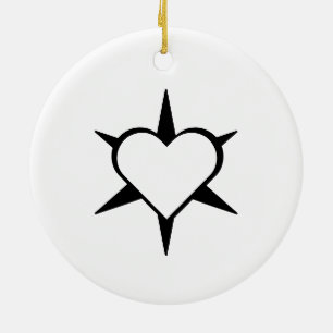 Herz Heart Cœur Cuore Star Starlet Sternchen Stern Ceramic Ornament