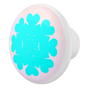 Herz ♥ Heart Pastel colored bunt Rainbow Color Ceramic Knob