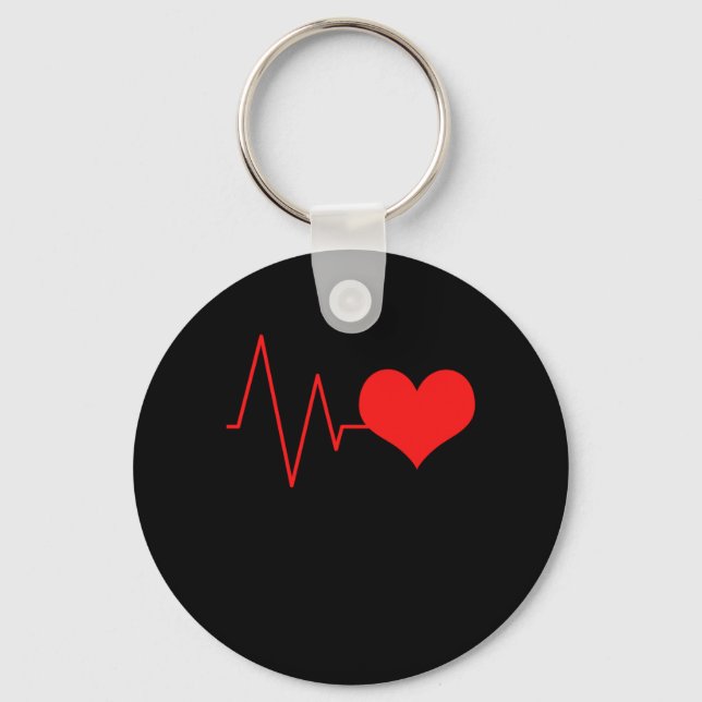 Herz Heartbeat Heart Beat Red Lovely Heart Gift Keychain (Front)