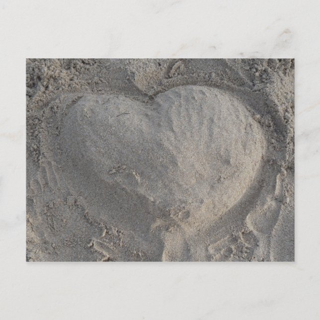 Herz im Sand Postkarte Postcard (Front)