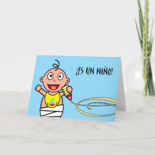 He's a boy! Congratulations on New Baby in Spanish Card