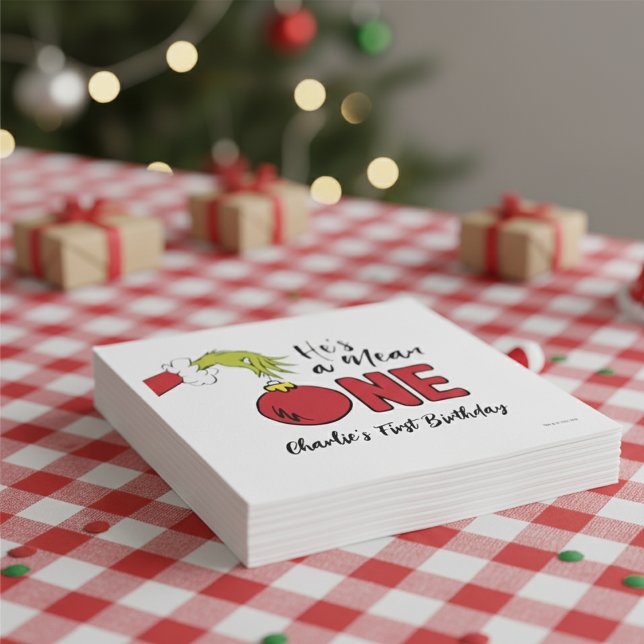 He's a Mean One | Grinch Birthday Napkin (Creator Uploaded)