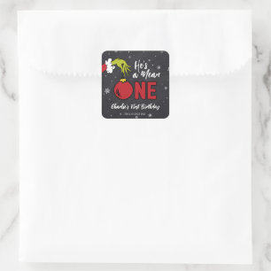 He's a Mean One   Grinch Birthday Square Sticker
