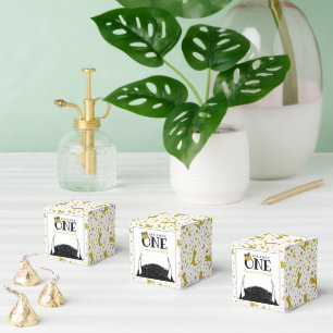 He's a Wild One - 1st Birthday Gold Crown Favor Box