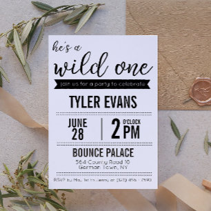 He's a Wild One Birthday Invitation