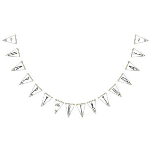 He's A Wild One Monogram Happy Birthday Bunting Flags